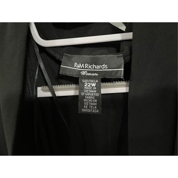 R & M Richards Black Sheer Jacket Plus Size 22W NWT - Picture 4 of 7
